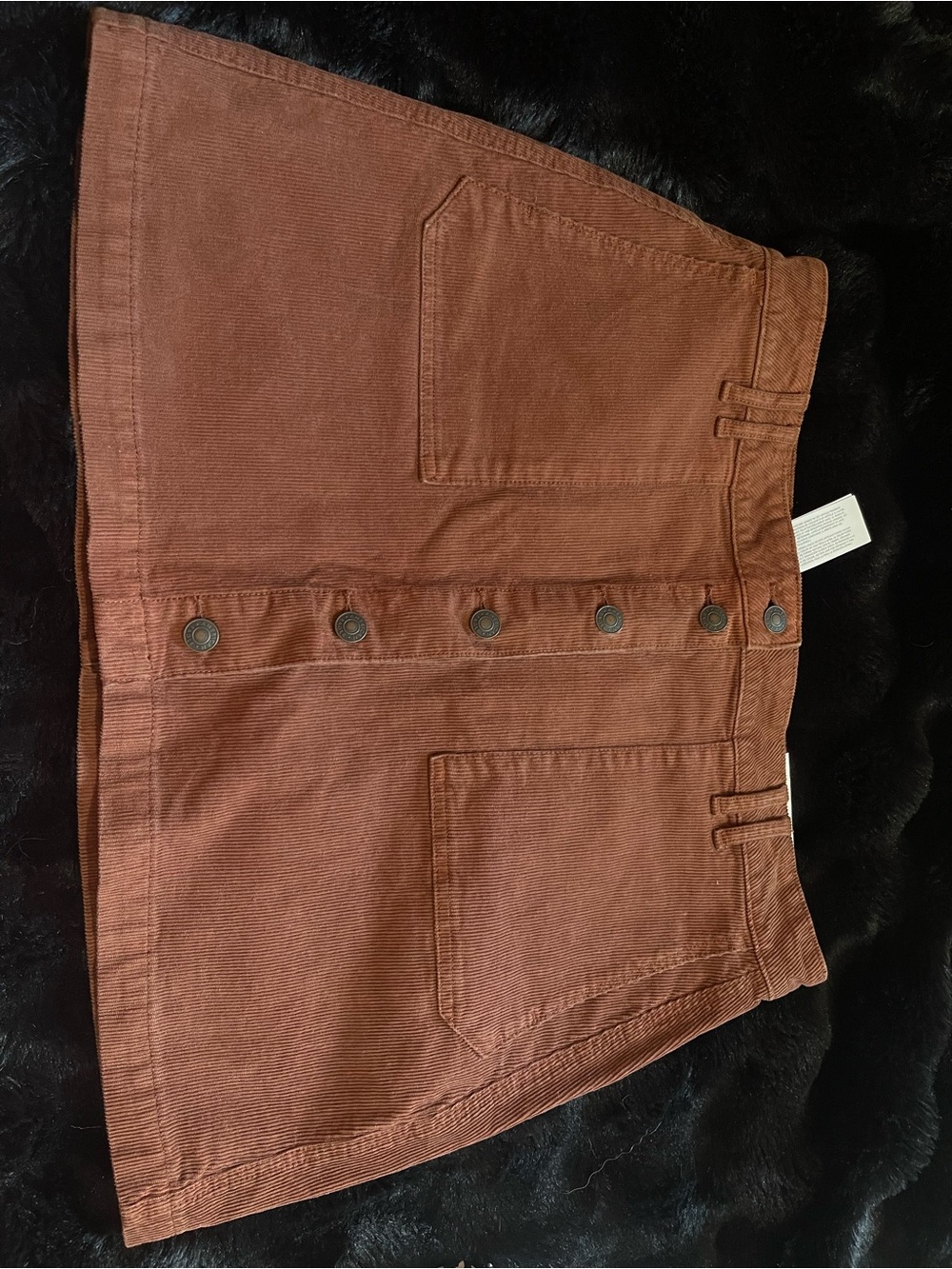 American Eagle Outfitters Rust Brown Button-Front Corduroy Skirt